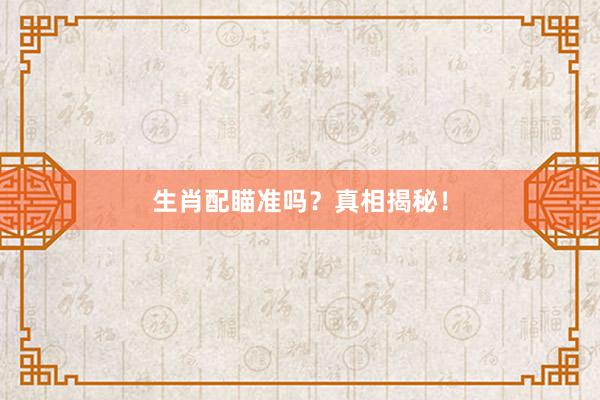 生肖配瞄准吗？真相揭秘！